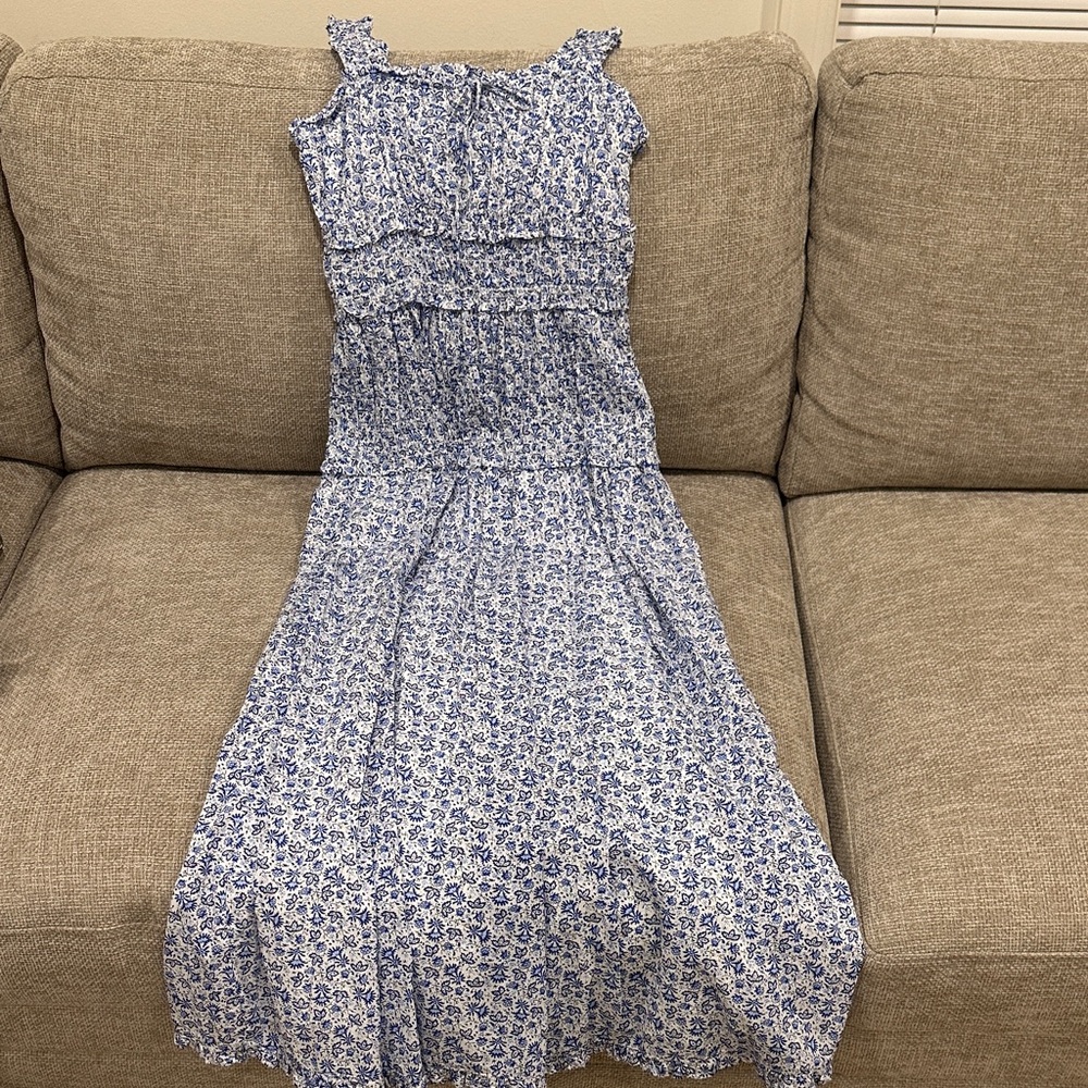 NWT GAP x DOEN Blue and White Floral Dress